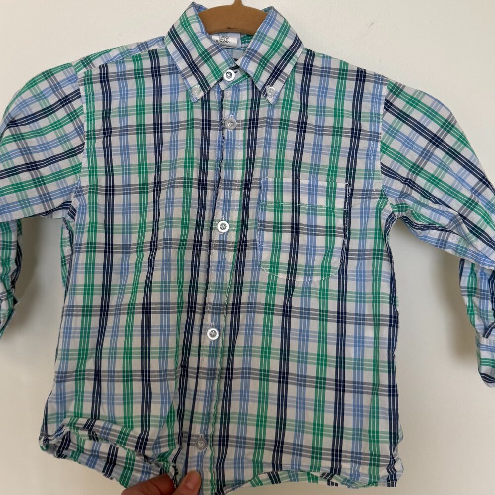 Bella Bliss Plaid Long Sleeve Buttondown Shirt Toddler Sz 3